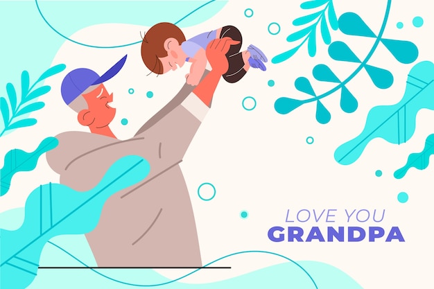 Grandparents day flat background