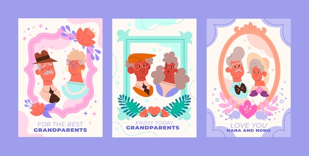 Коллекция поздравительных открыток на день бабушек и дедушек