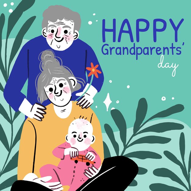 Grandparents day hand drawn illustration