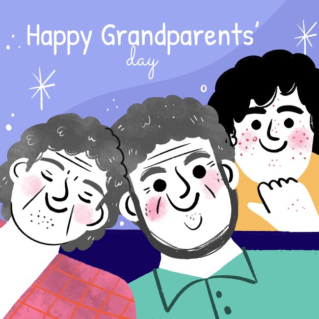 祖父母の日手描きイラスト