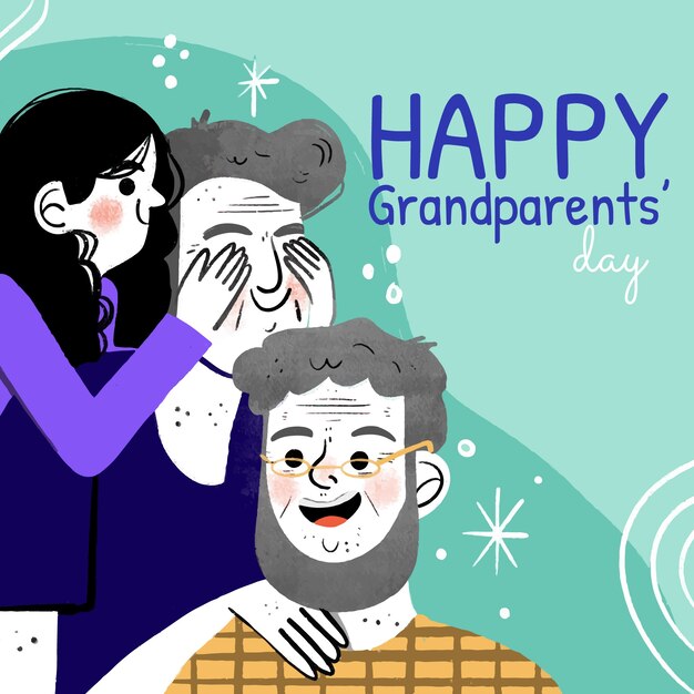 Free vector grandparents day hand drawn illustration