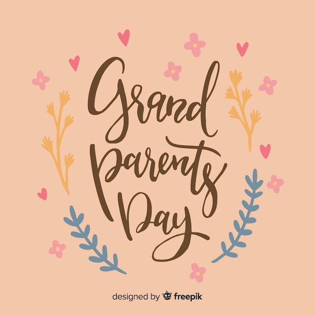 Grandparents day lettering background