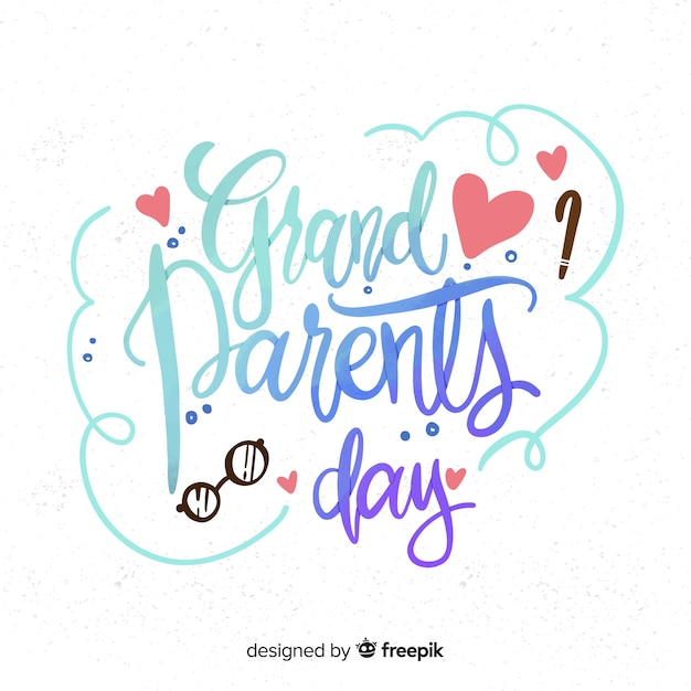 Free vector grandparents day lettering background