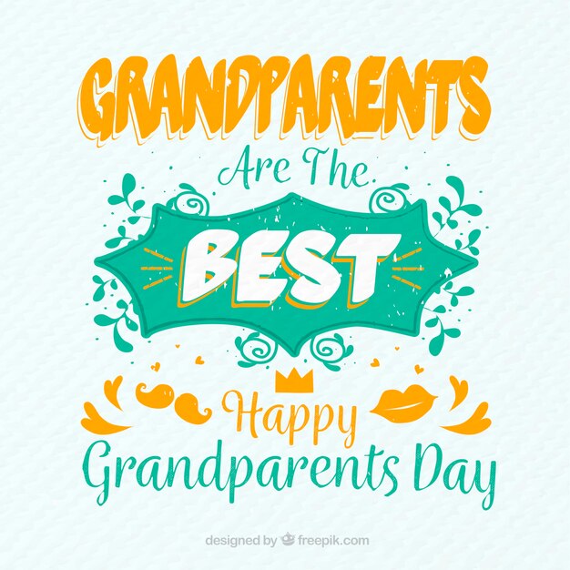 Grandparents day phrase in vintage style