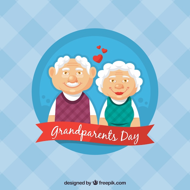 Free vector grandparents in love background