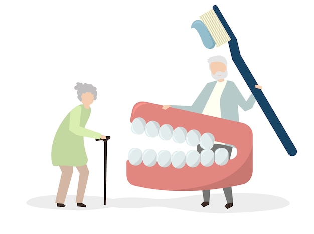 Grandparents with dental kit