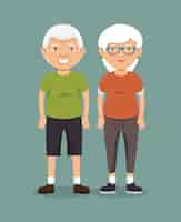 Free vector grandparents with sport clothes