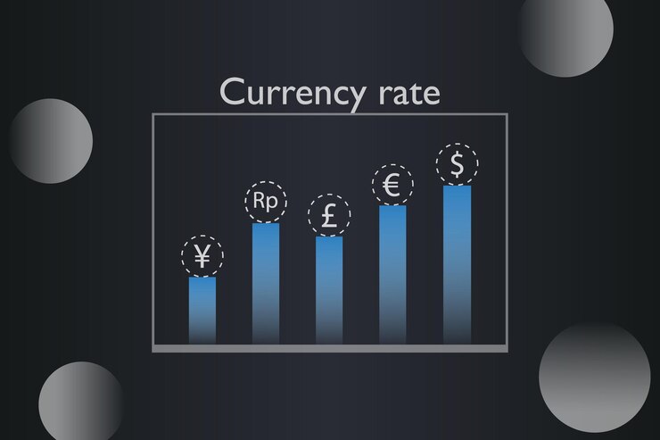 Free Vector a graph showing the value of different currencies