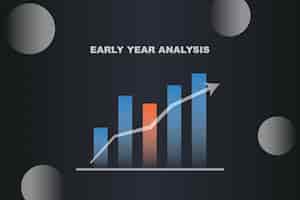 Free vector a graph with a red dot on it and the words early year analysis