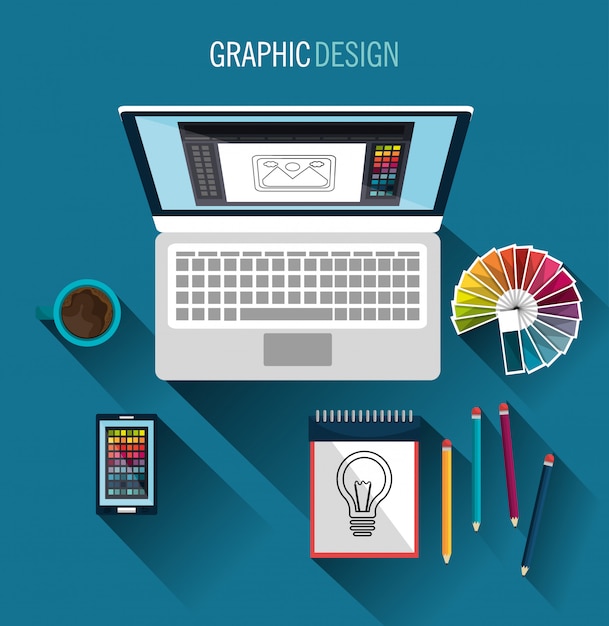 グラフィックデザインアートと職業のテーマ