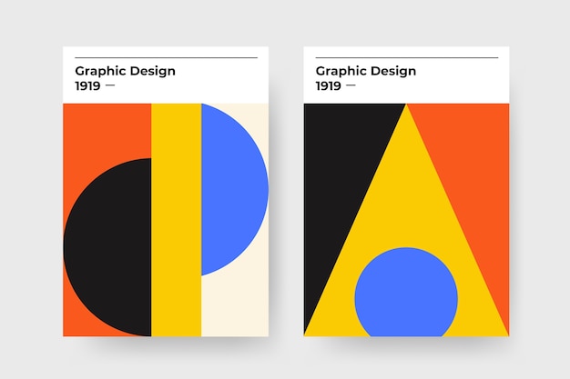 Graphic design cover in bauhaus style