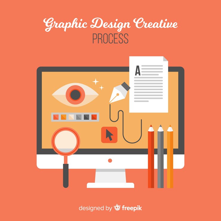 Free Vector graphic design creative process concept