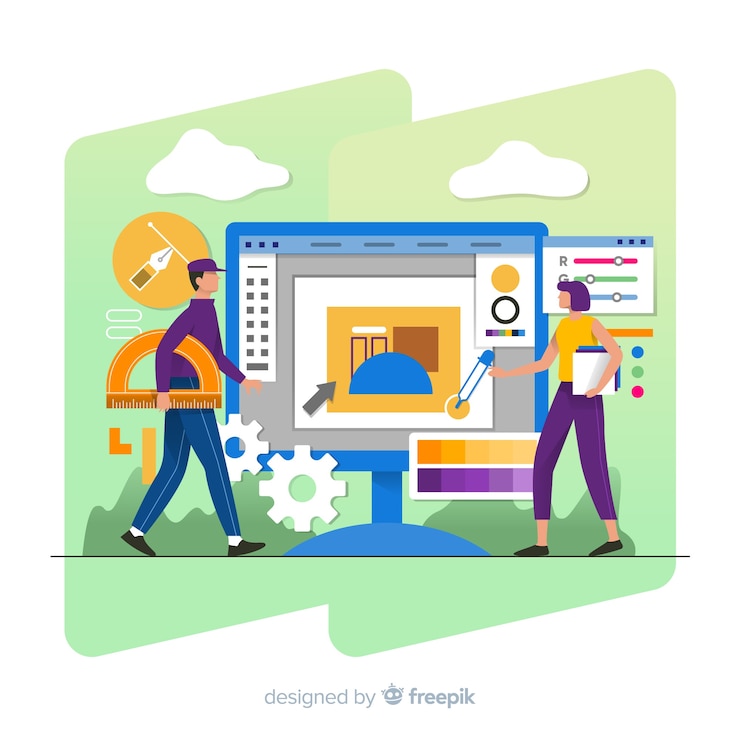 Free Vector graphic design creative process concept