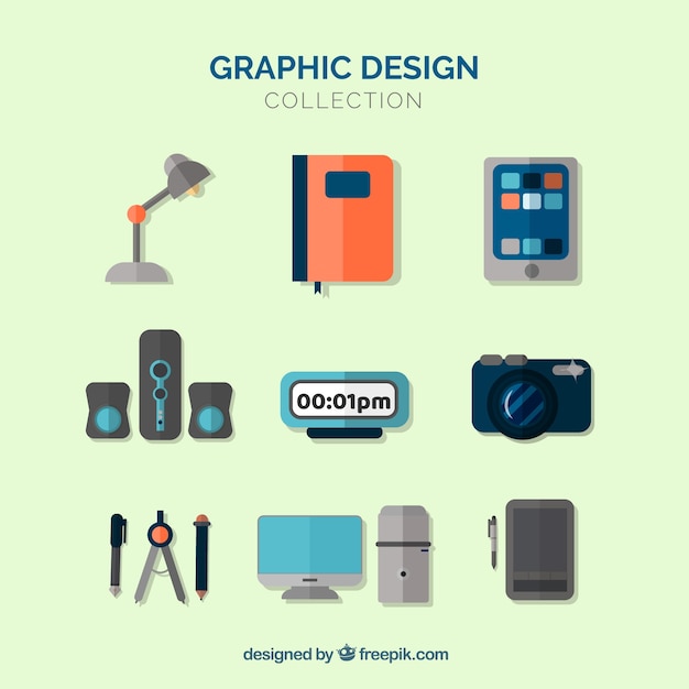 Graphic design elements collection in flat style