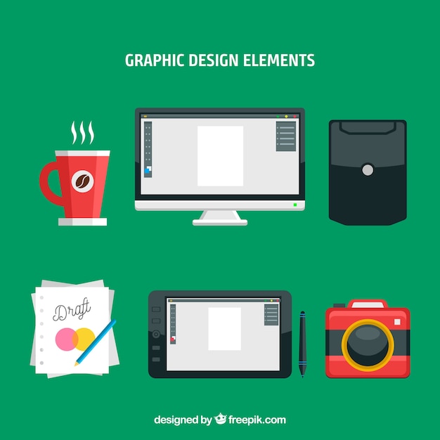 Free vector graphic design elements collection in flat style