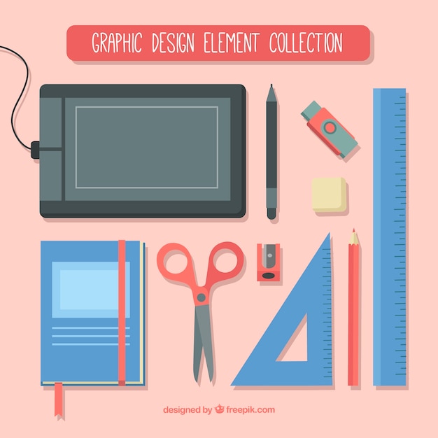 Free vector graphic design elements collection in flat style