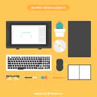 Free vector graphic design elements collection in flat style