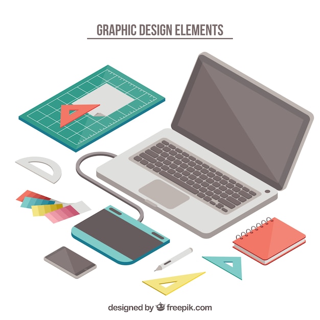 Free vector graphic design elements collection in isometric style