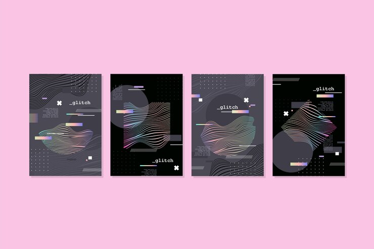 무료 Vector 그래픽 디자인 글리치 커버 컬렉션