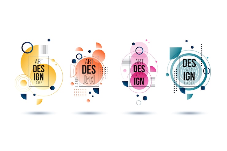 Free Vector graphic design labels in geometric style