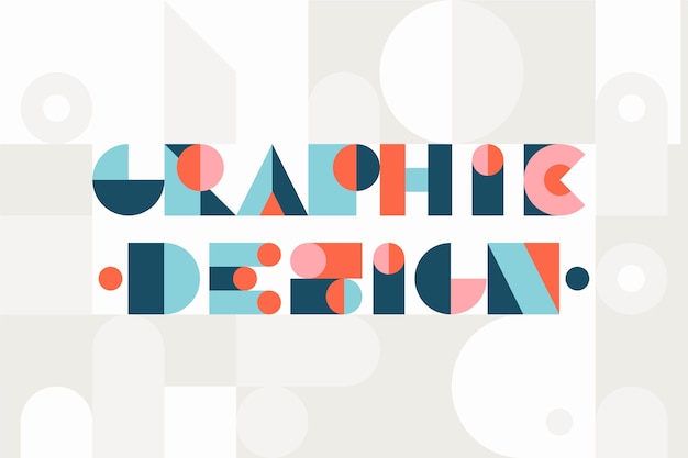 Vettore gratuito progettazione grafica lettering stile geometrico