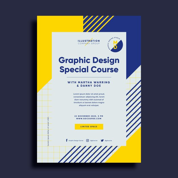 Graphic design poster template Premium Vector