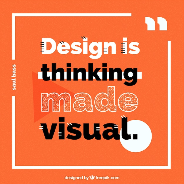 Graphic design quote in flat style