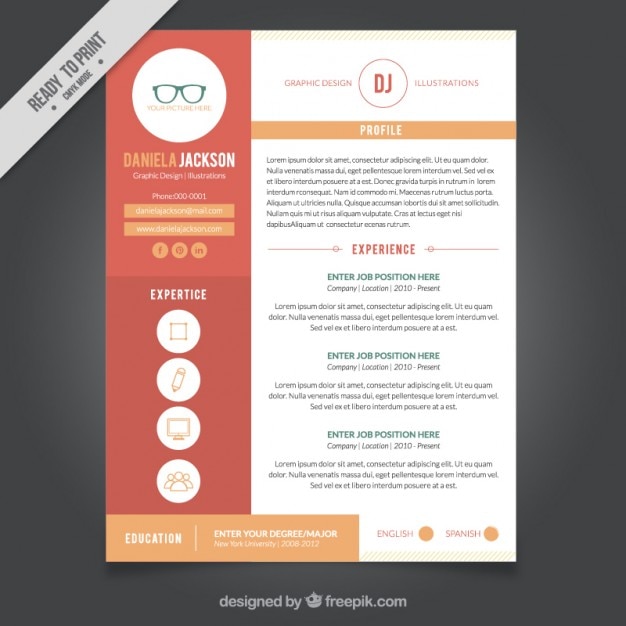 Graphic design resume template