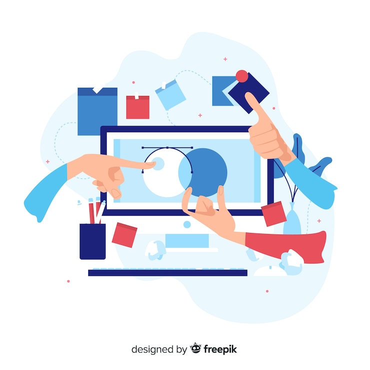 Free Vector graphic design teamwork concept