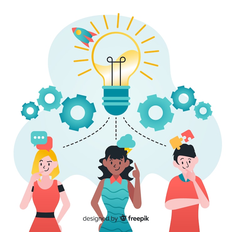 Free Vector graphic design teamwork concept