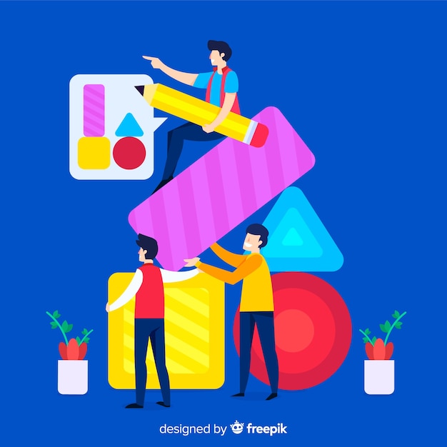 Free vector graphic design teamwork concept