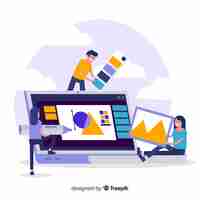 Free vector graphic design teamwork concept