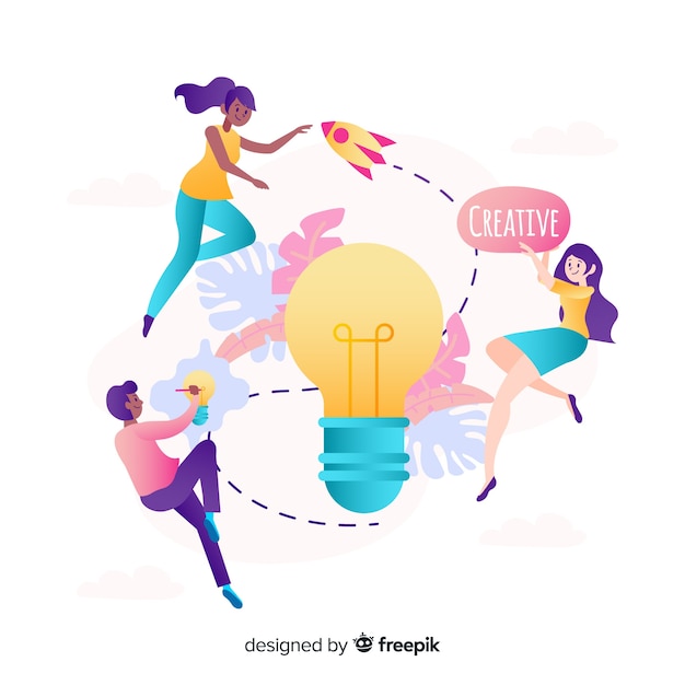 Free vector graphic design teamwork concept