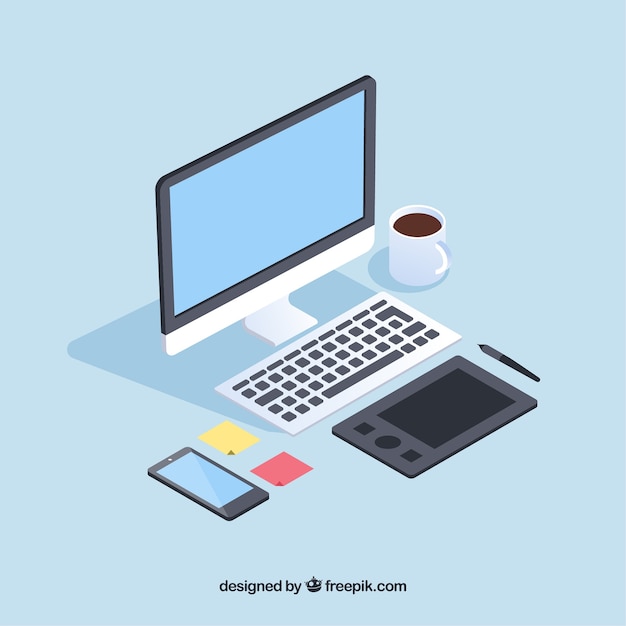 Free vector graphic design workspace background