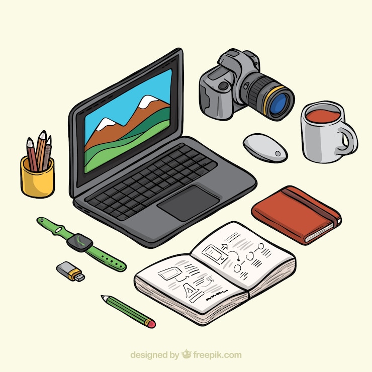 Free Vector graphic design workspace background