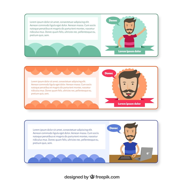 Free Vector graphic designer banners