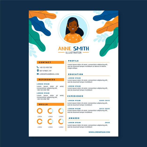 Graphic designer cv template illustrated