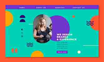 Free vector graphic designer   landing page template