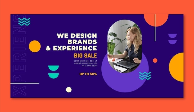 Free vector graphic designer   sale banner template