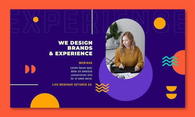 Free vector graphic designer  webinar template