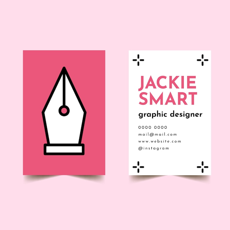 Free Vector graphic designer with nib business card template