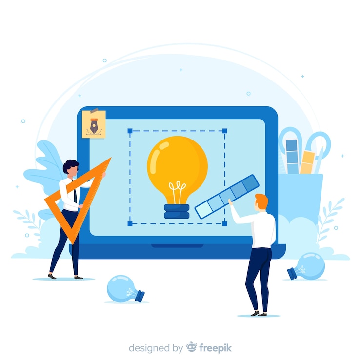 Free Vector graphic designers creative process