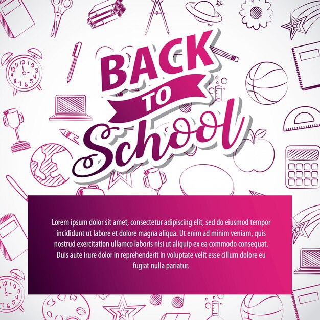 Graphic resources related to back to school. illustration