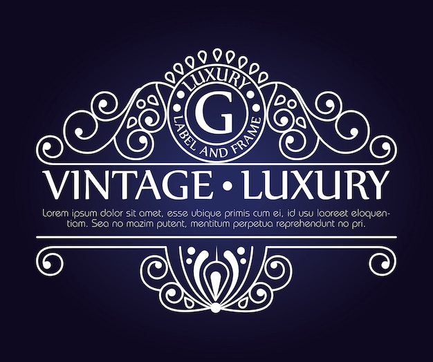 Free vector graphic vintage luxury frame for label or logo with ornaments