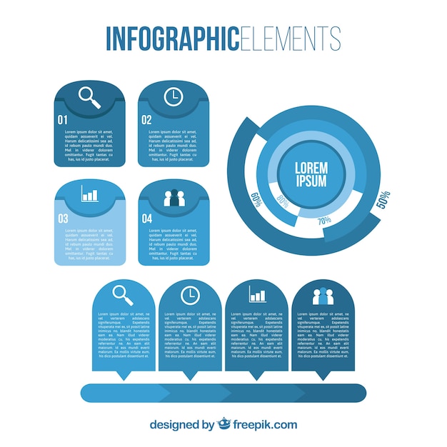 Grafica e infografica blu