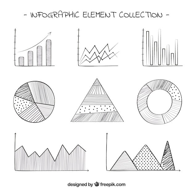 Graphs for infographics with different designs