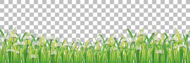 Бесплатное векторное изображение Трава и растения на прозрачном фоне для декора
