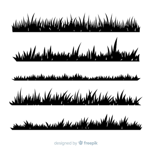 Grass border silhouette realistic design