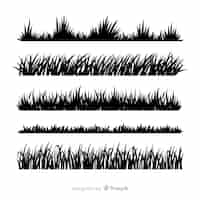 Free vector grass border silhouette realistic design