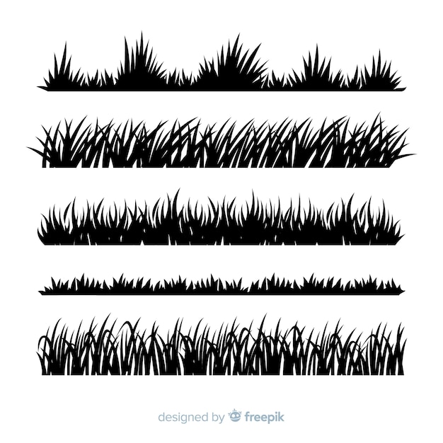 Grass border silhouette realistic design